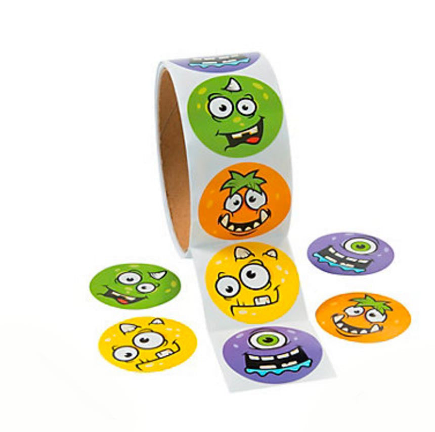 Monster Face Sticker Roll (100 stickers per roll) 4?› each
