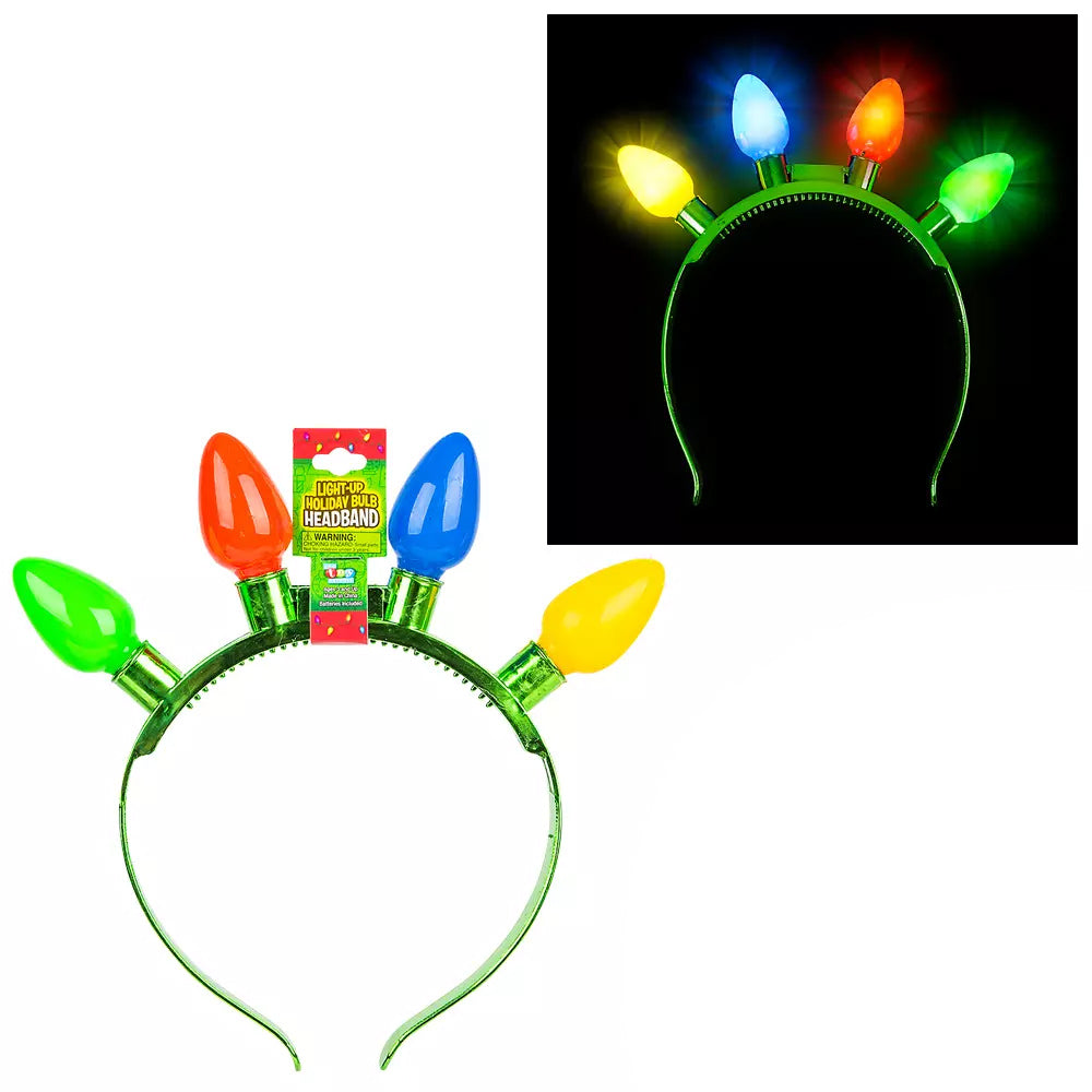 Light Up Christmas Bulb Headband (EACH)