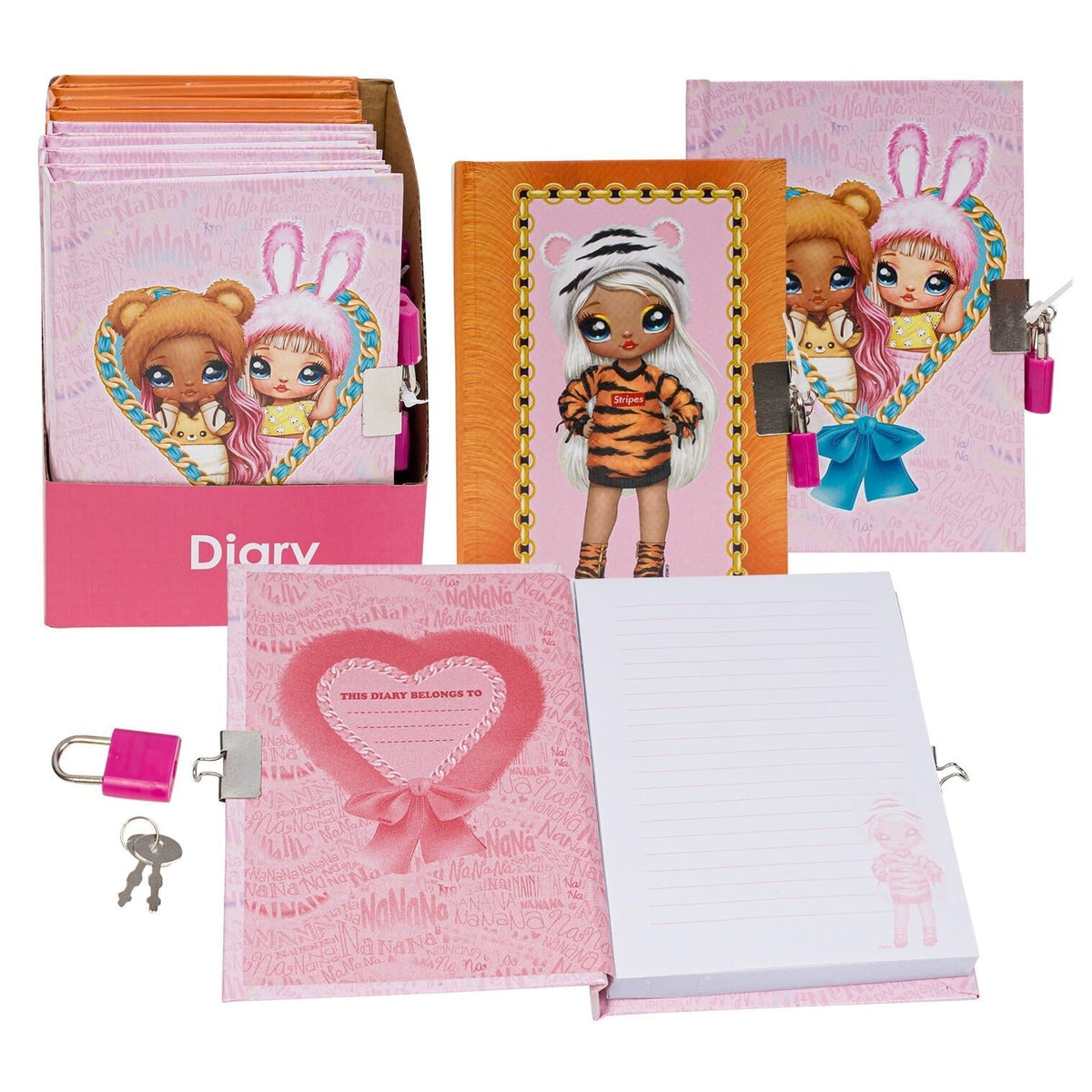 Nana Diary with Lock. 6 inches tall  (sold individually)