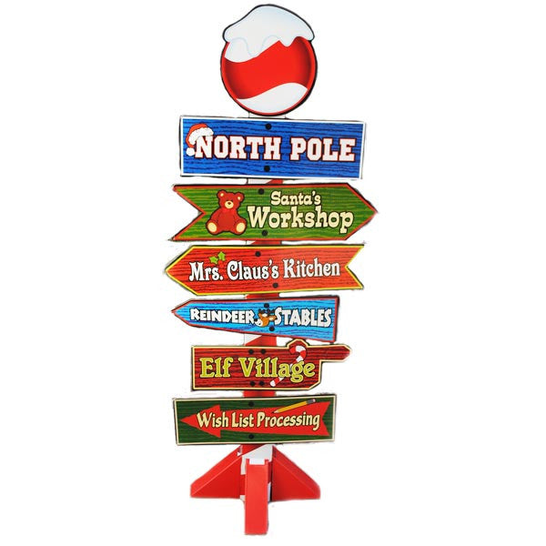 North Pole Directional Sign Decoration