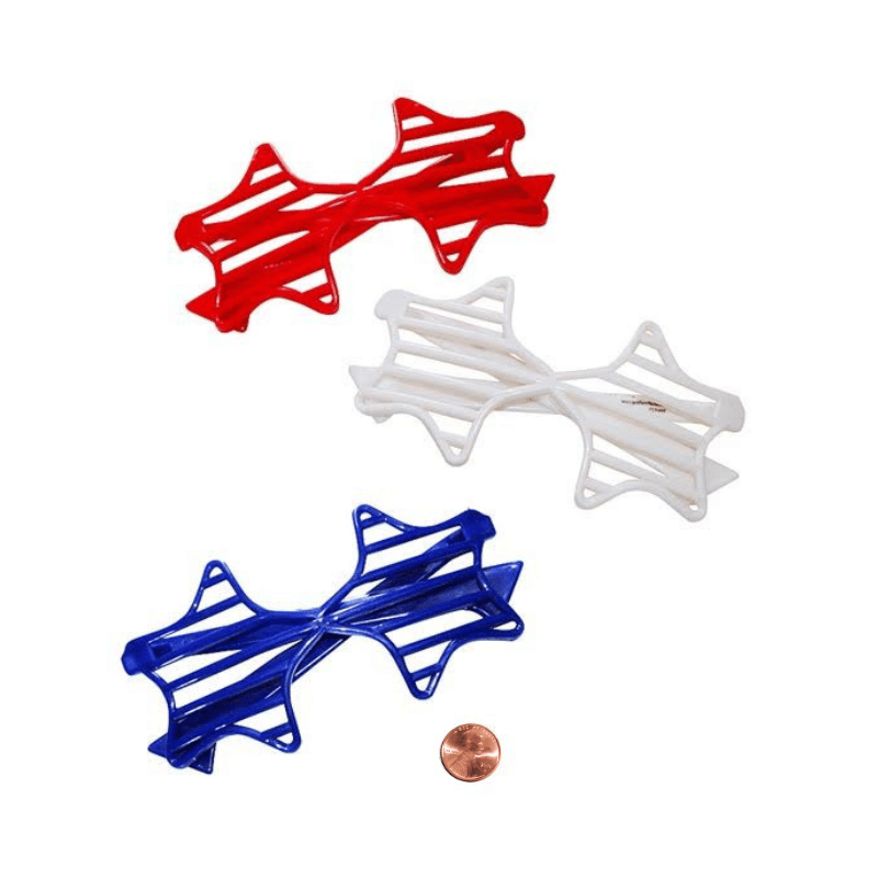 Patriotic Star-Shaped Shutter Glasses (24 total glasses in 2 bags) 74?› each