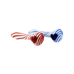 4.5" Hand Pipe Spoon Candy Cane Design White Tube