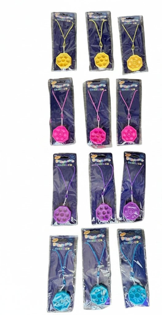 Octagon Pop Fidget Necklace ƒ?? 12-Pack | Assorted Colors or Tie-Dye Multicolor