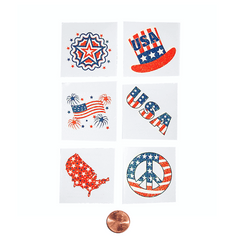 Glitter Patriotic Temporary Tattoos (144 total tattoos in 2 bags) 6?› each