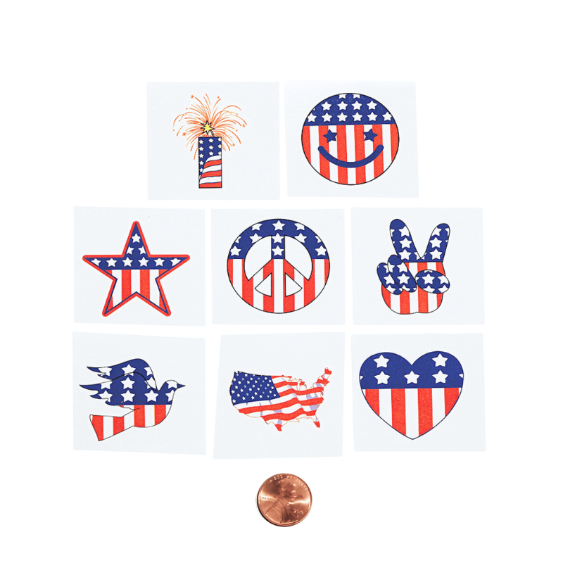 Patriotic Temporary Tattoos (144 total tattoos in 2 bags) 7?› each