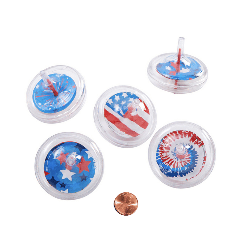 Patriotic Spin Tops (24 total toys in 2 bags) 41?› each