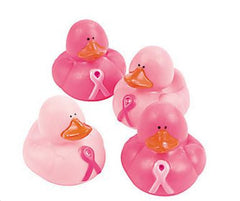 Pink Ribbon Rubber Ducks (24 total ducks in 2 bags) 60?› each