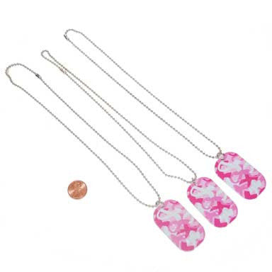 Pink Ribbon Camouflage Inspiration Metal Dog Tags (24 total tags in 2 bags) 53?› each
