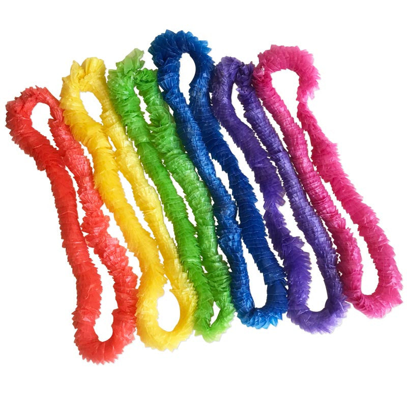 Plastic Bright Leis (200 total in leis in 2 bags) 15?› each