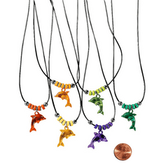 Plastic Dolphin Necklace (24 total necklaces in 2 bags) 52?› each