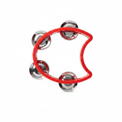 Plastic Half Moon Tambourine with 4 Bells ƒ?? Handheld Rhythm Toy | Assorted Colors
