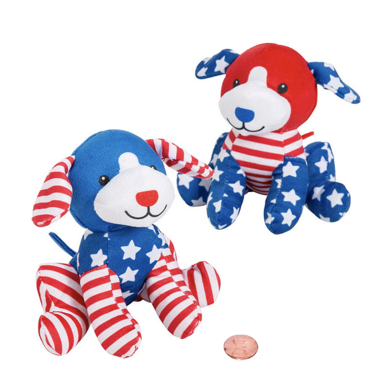 Mini Stars and Stripes Plush Puppies (24 total puppies in 2 bags) $1.98 each