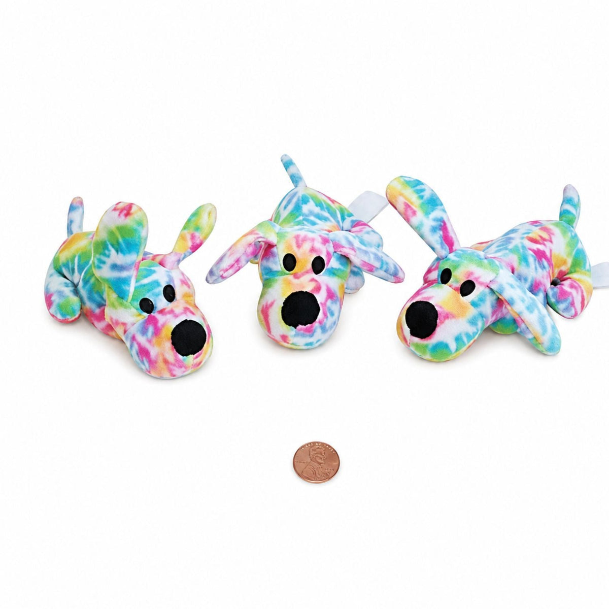 Tie-dyed Stuffed Puppy Dogs (24 total puppies in 2 bags) $1.60 each