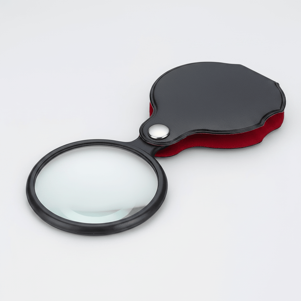 Pocket Magnifier ƒ?? 2" Lens in Leather Case | Folding Handheld Magnifying Glass