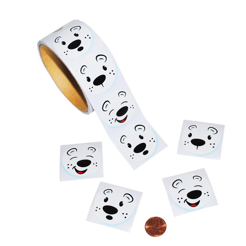 Polar Bear Face Sticker Roll (100/roll) 3?› each