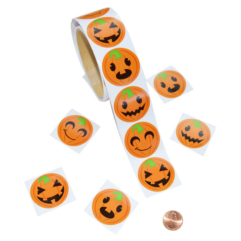 Pumpkin Face Sticker Roll (100 stickers per roll) 4?› each