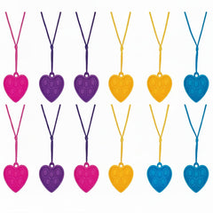 Rainbow Heart Pop Fidget Necklace ƒ?? 12-Pack | Multicolor Silicone Pendant