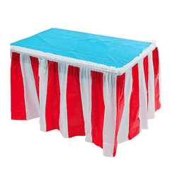 Red White Striped Table Skirt