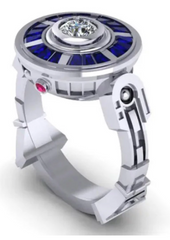 SPACE ROBOT METAL BIKER RING (sold by the piece)