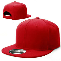 Flat Baseball Cap Plain Blank Snapback Adjustable Hat