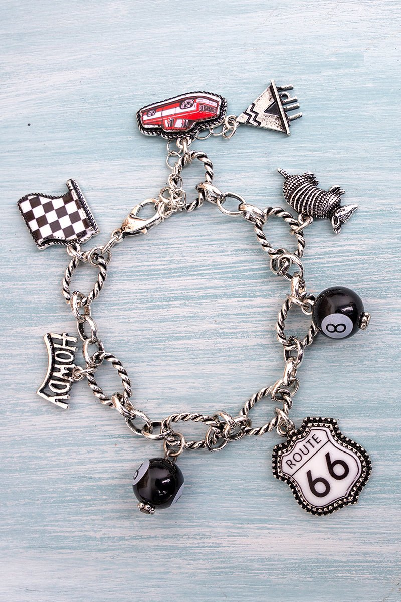 TIPI Desert Highway Legend Silvertone Charm Bracelet