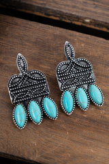 TIPI Turquoise Lusterline Silvertone Earrings