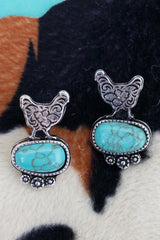 TIPI Farm Fresh Friend Rooster Turquoise & Silvertone Earrings