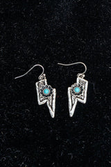 TIPI Turquoise Bolt Blossom Silvertone Earrings