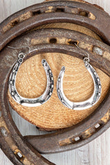 TIPI Hollow Creek Horseshoe Silvertone Earrings