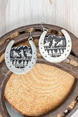 TIPI Cowboy Crossing Silvertone Earrings