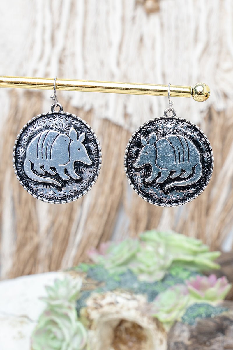 TIPI Mesa Roamer Silvertone Armadillo Earrings