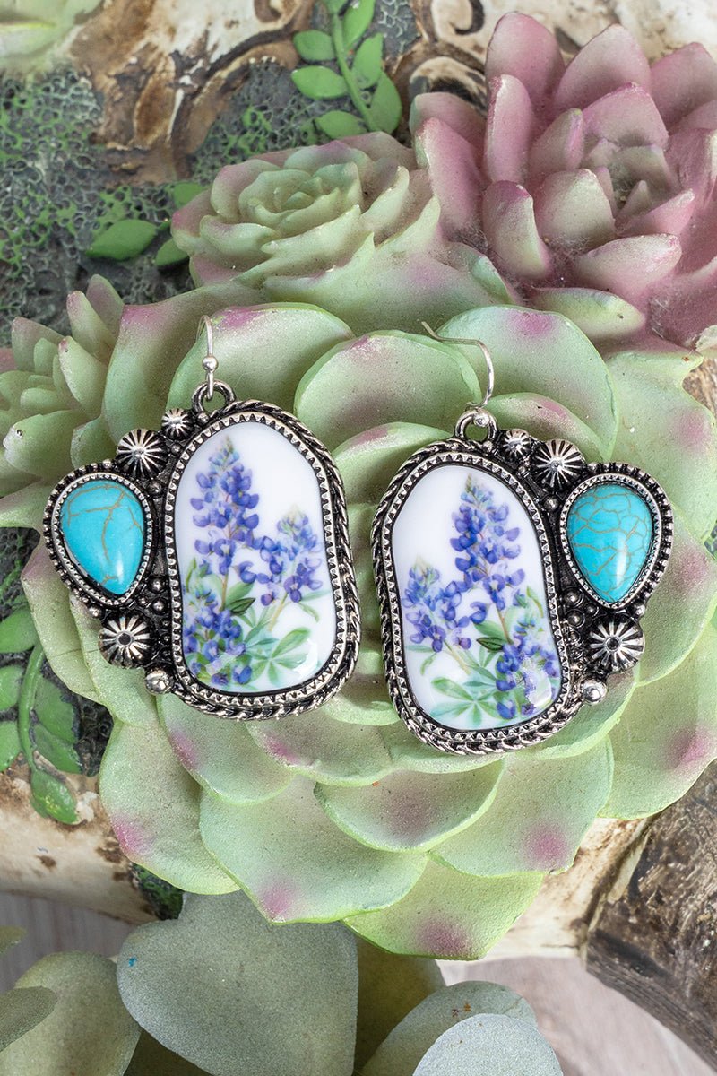 TIPI Blooming Prairie Turquoise & Silvertone Earrings
