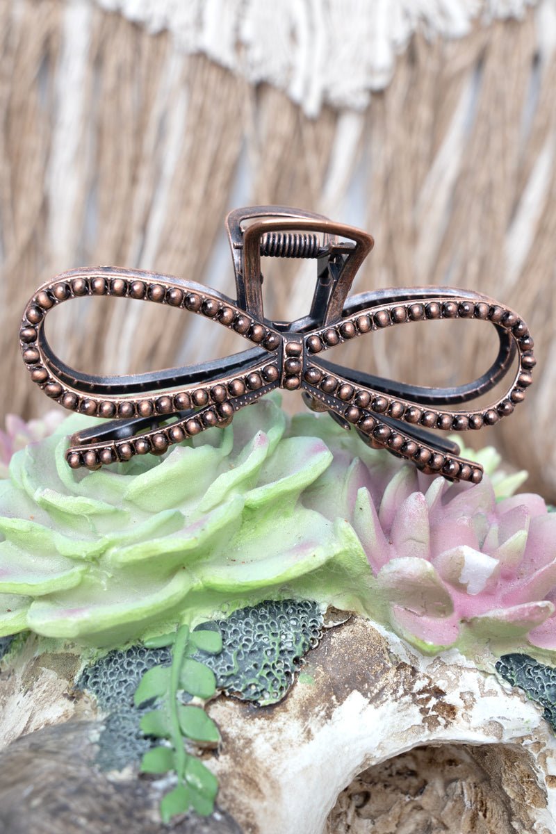 TIPI Ranch Ribbon Copper Pearl Hair Claw