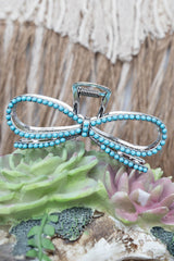 TIPI Ranch Ribbon Turquoise & Silvertone Hair Claw