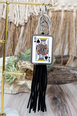 TIPI King of Spades Black Tassel Keychain