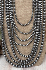TIPI Prairie Prestige Silver Pearl Layered Necklace