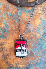 TIPI Cowboy Killer Longhorn Silvertone Necklace