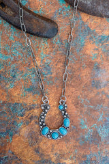 TIPI Helena Sky Horseshoe Turquoise & Silvertone Necklace
