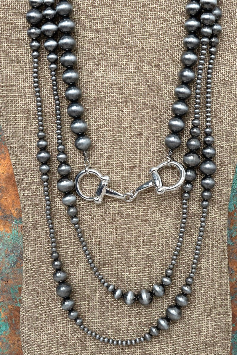 TIPI Snaffle & Silver Pearl Layered Necklace