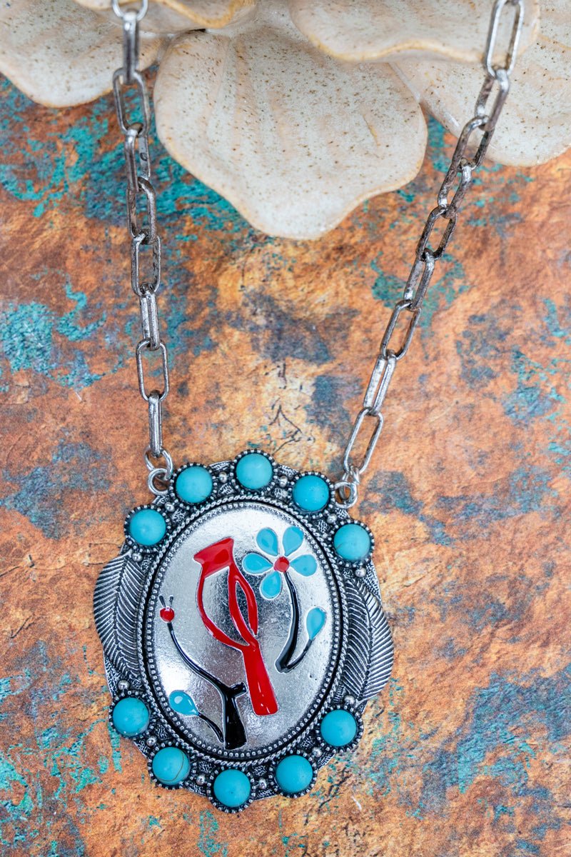 TIPI Bloom & Feathers Silvertone Necklace