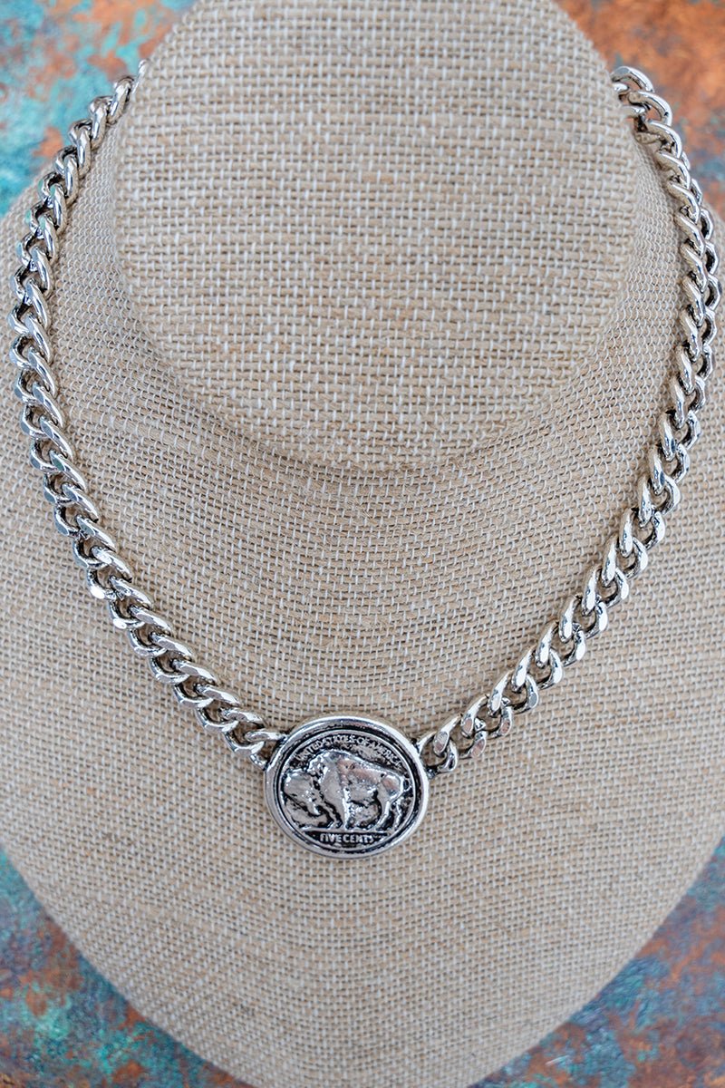 TIPI Prairie Coin Silvertone Necklace
