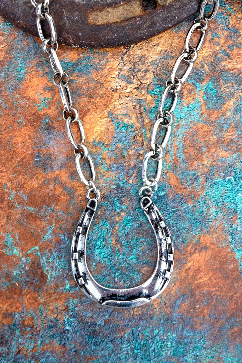 TIPI Hollow Creek Horseshoe Silvertone Necklace