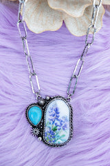 TIPI Blooming Prairie Turquoise & Silvertone Necklace