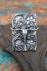 TIPI Sagebrush Steer Silvertone Ring