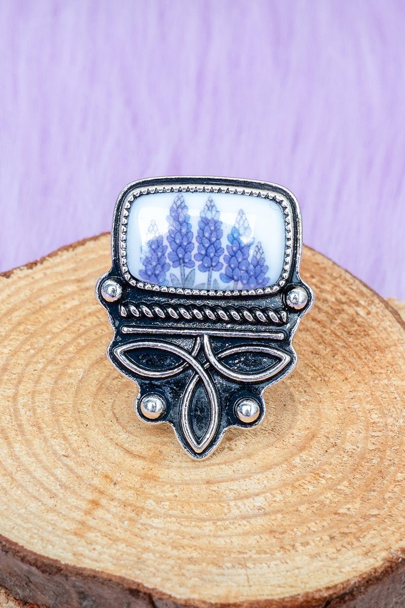 TIPI Boots & Blooms Silvertone Ring