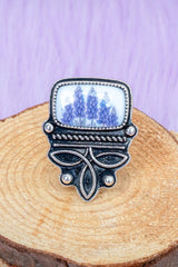 TIPI Boots & Blooms Silvertone Ring