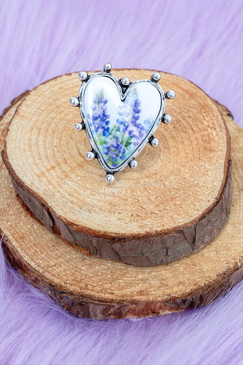 TIPI Blooming Heart Silvertone Ring