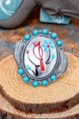 TIPI Bloom & Feathers Silvertone Ring