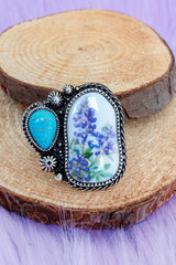TIPI Blooming Prairie Turquoise & Silvertone Ring
