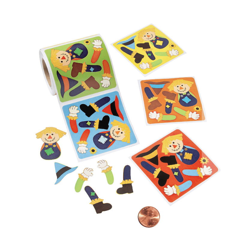 Mini Make-a-Scarcrow Stickers (100/ roll) 5?› each